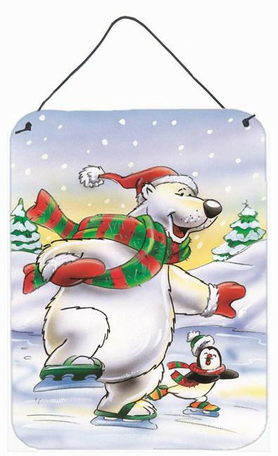 Holiday Polar Bears Ice Skating Wall or Door Hanging Prints AAH7270DS1216 by Caroline's Treasures