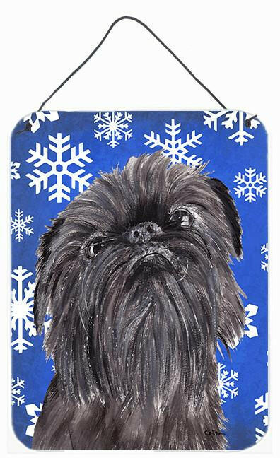 Brussels Griffon Blue Snowflake Winter Wall or Door Hanging Prints by Caroline's Treasures