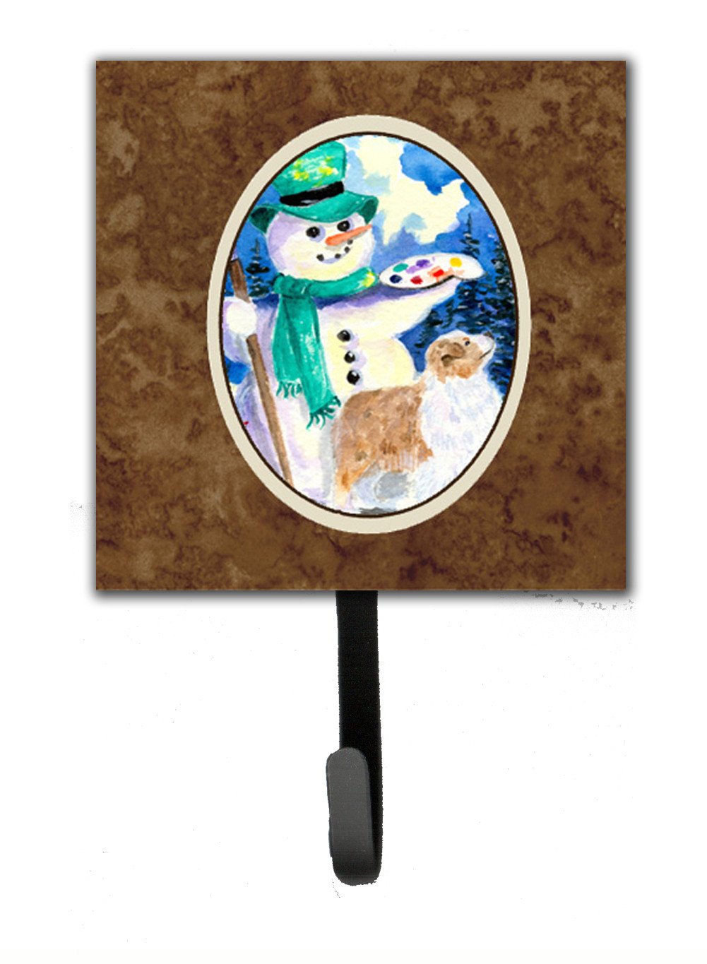 Snowman with Australian Shepherd Leash Holder or Key Hook by Caroline&#39;s Treasures