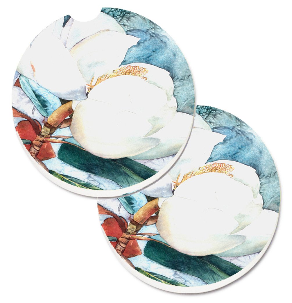 Flower - Magnolia Set of 2 Cup Holder Car Coasters 8001CARC by Caroline's Treasures