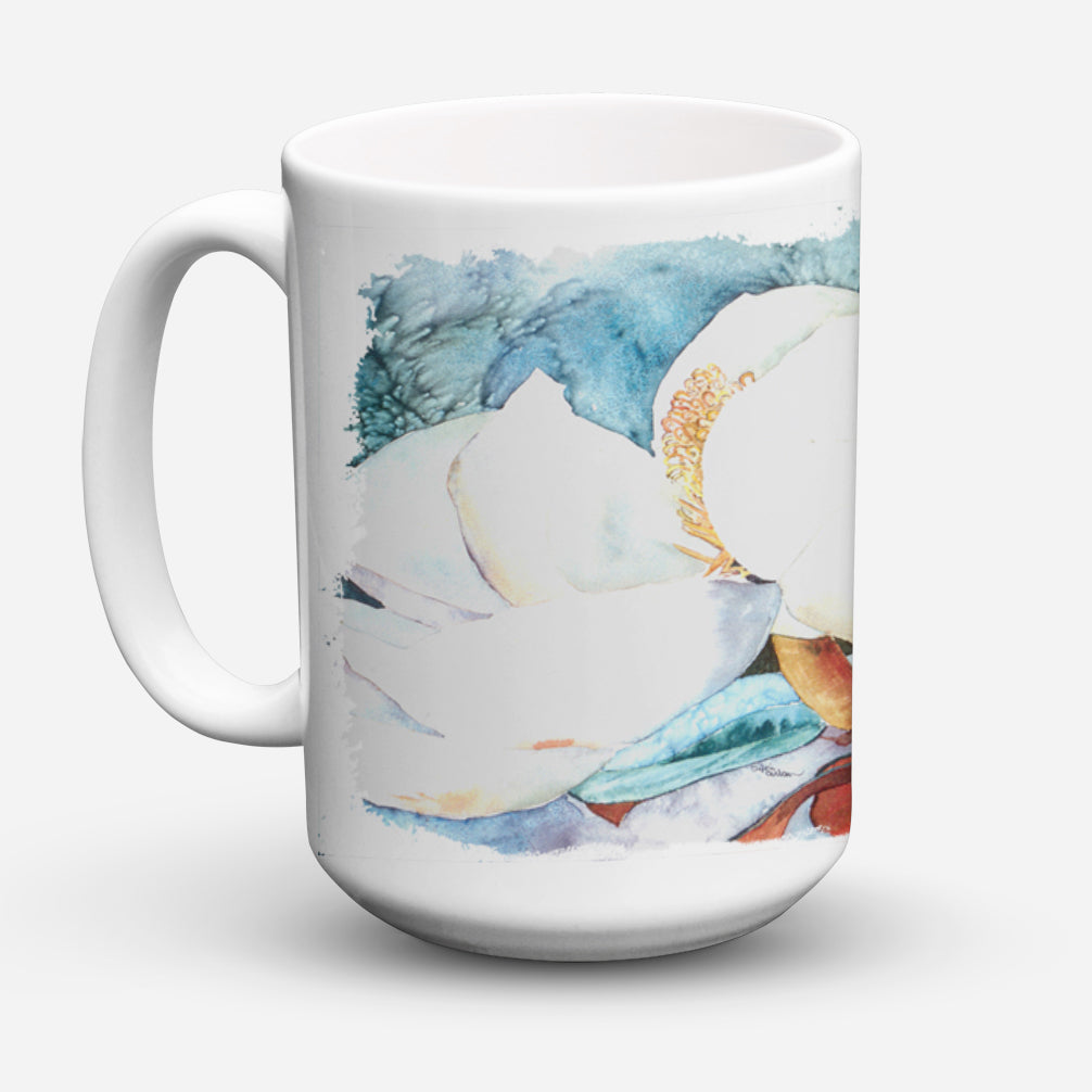 Flower - Magnolia Dishwasher Safe Microwavable Ceramic Coffee Mug 15 ounce 8001CM15  the-store.com.