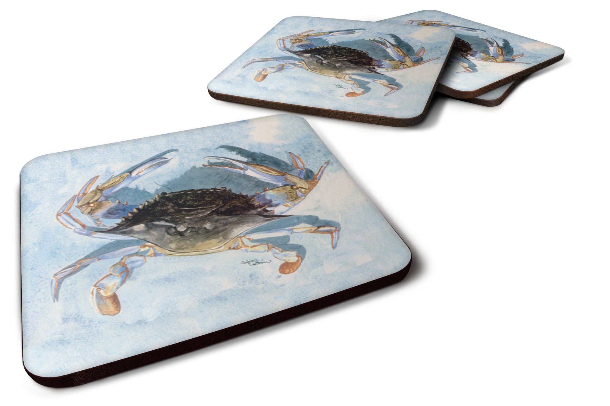 Set of 4 Crab Foam Coasters - the-store.com