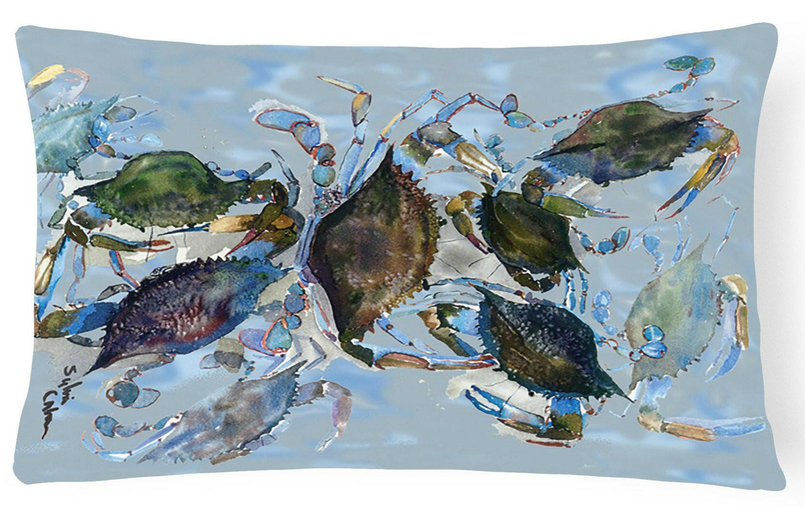 Crab   Canvas Fabric Decorative Pillow by Caroline's Treasures