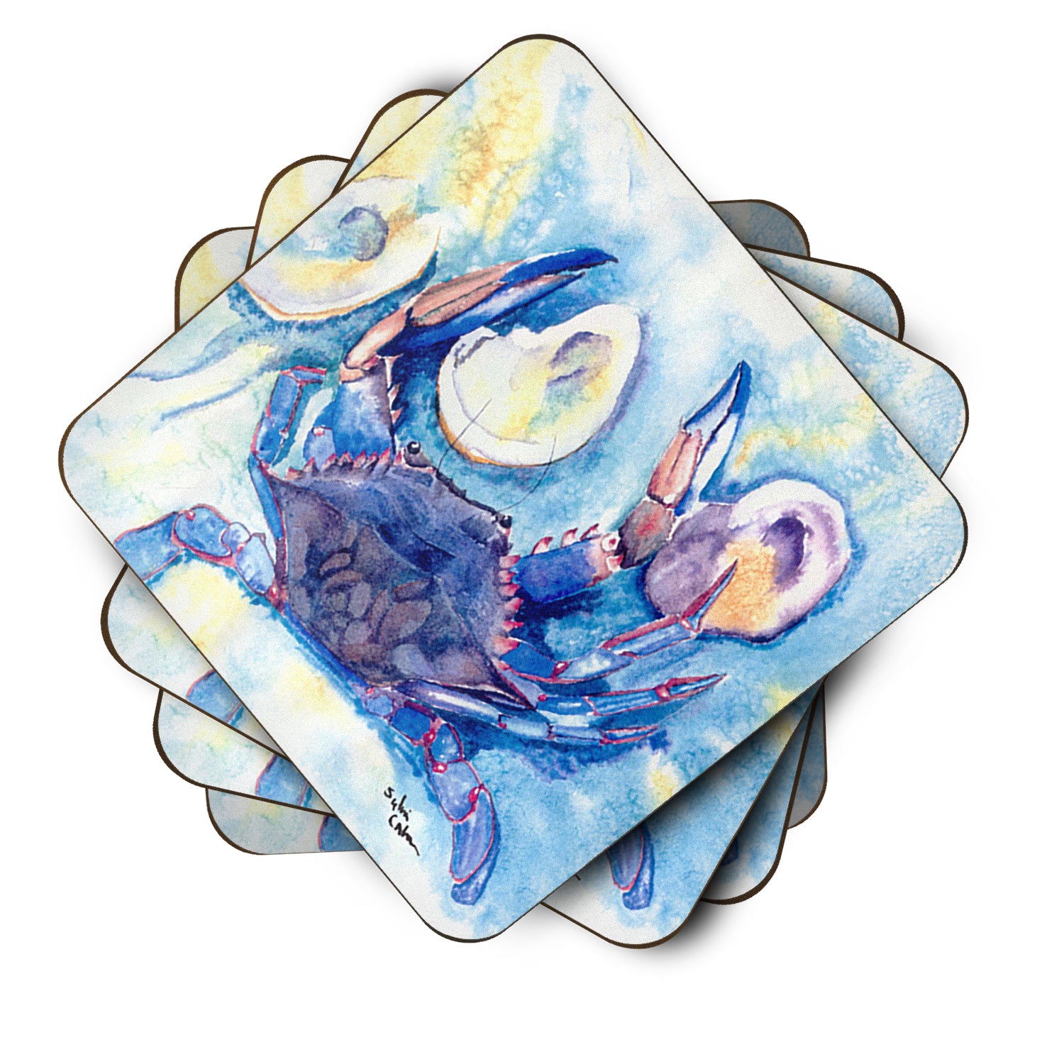 Set of 4 Crab Foam Coasters - the-store.com