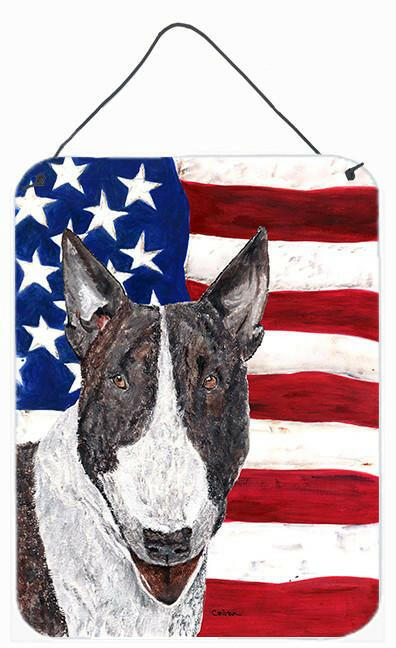 Bull Terrier USA American Flag Aluminium Metal Wall or Door Hanging Prints by Caroline's Treasures