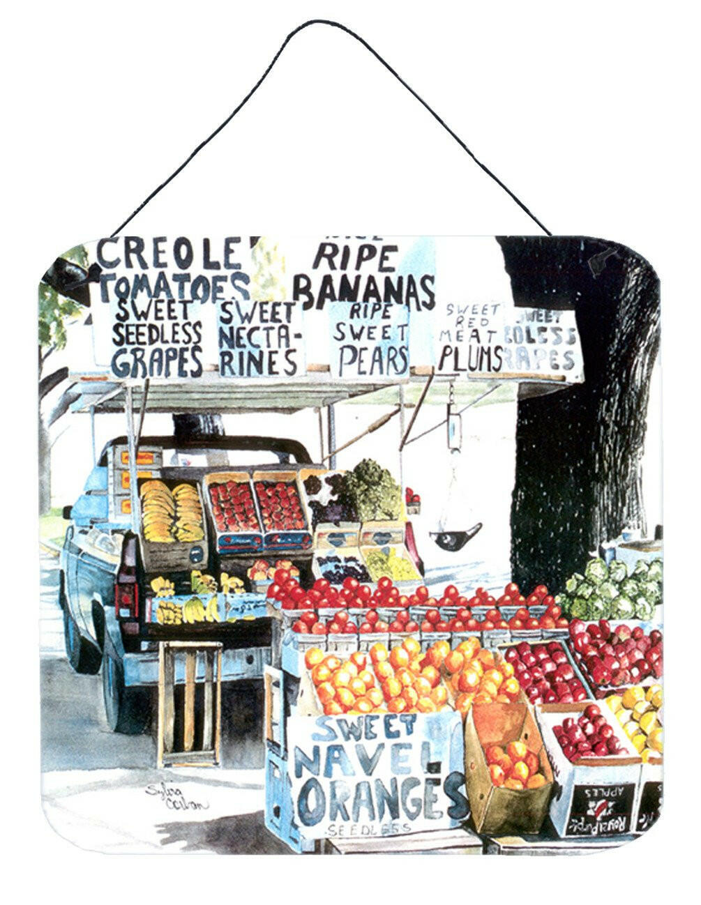 Fruit Stand Aluminium Metal Wall or Door Hanging Prints by Caroline&#39;s Treasures