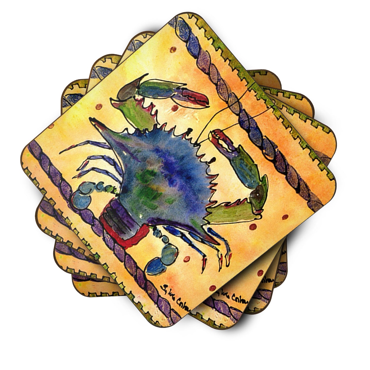 Set of 4 Crab Foam Coasters - the-store.com