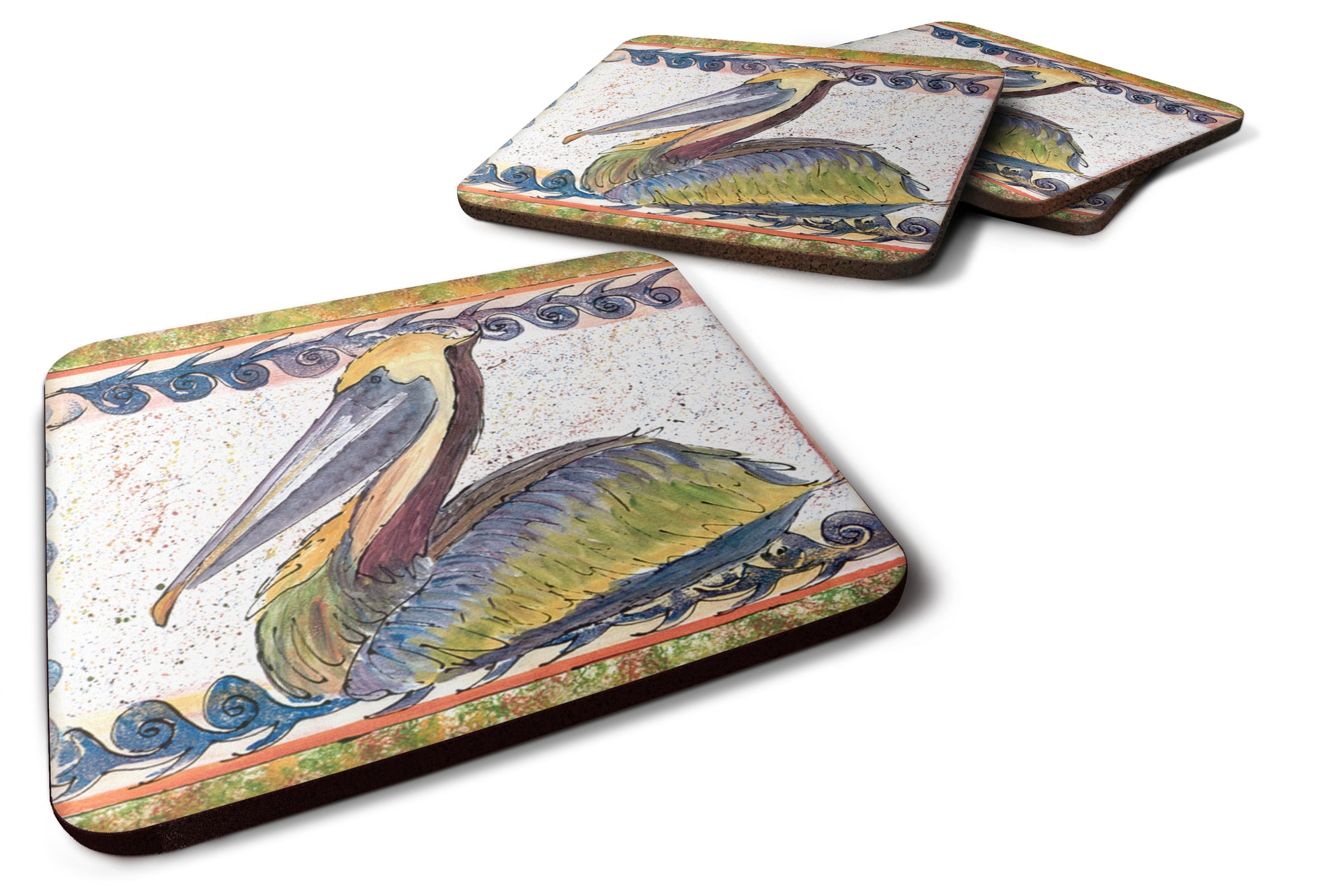 Set of 4 Bird - Pelican Foam Coasters - the-store.com