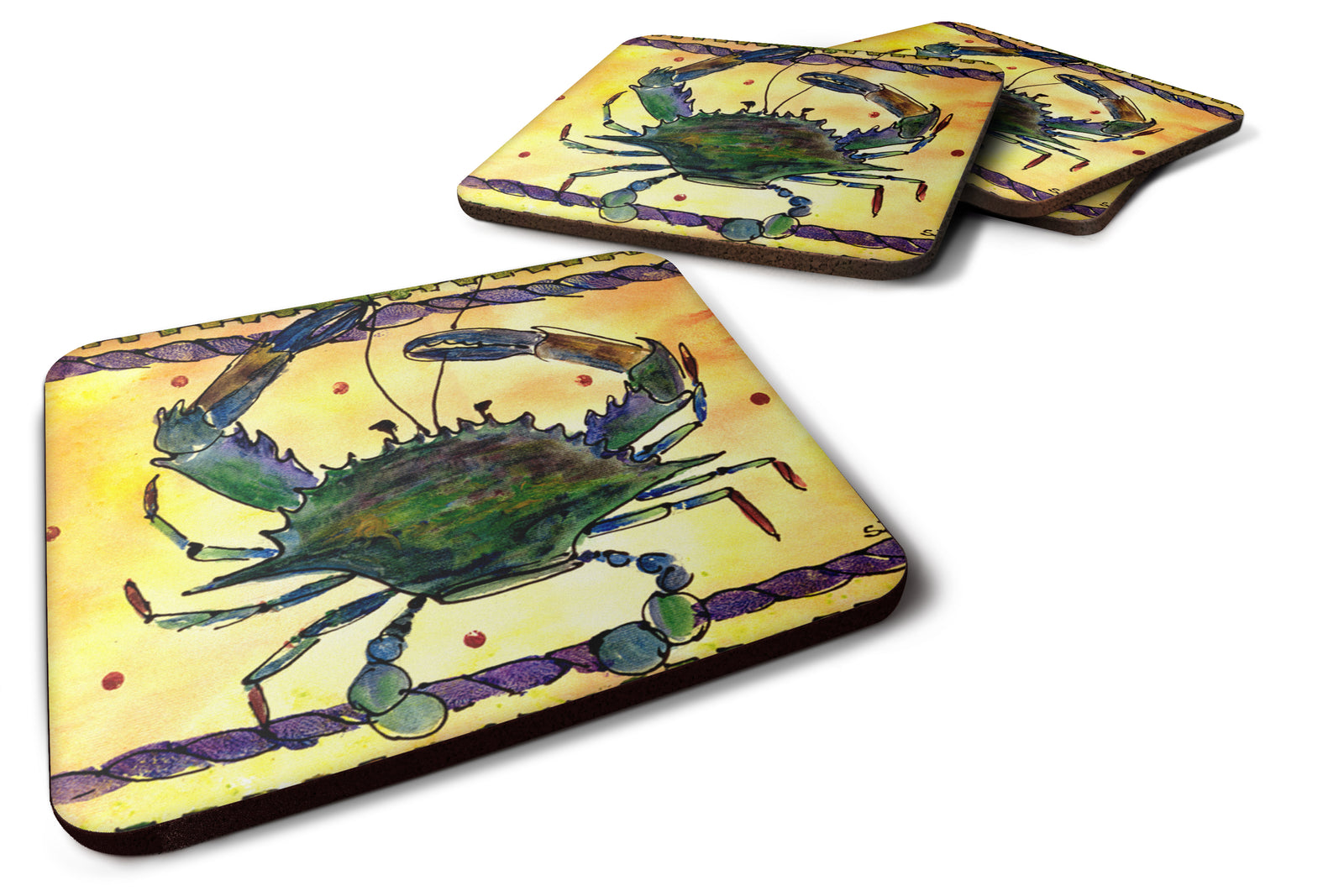 Set of 4 Crab Foam Coasters - the-store.com