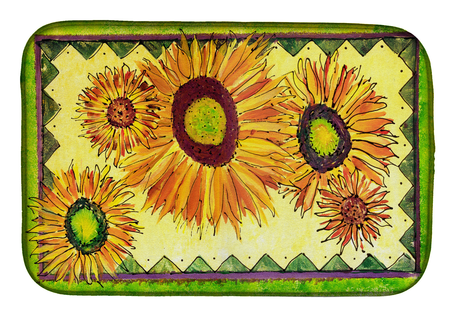 Flower - Sunflower Dish Drying Mat 8060DDM  the-store.com.