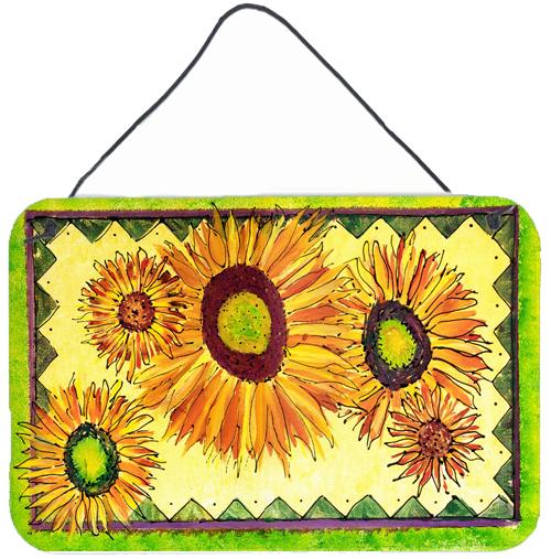 Flower - Sunflower Indoor Aluminium Metal Wall or Door Hanging Prints by Caroline's Treasures