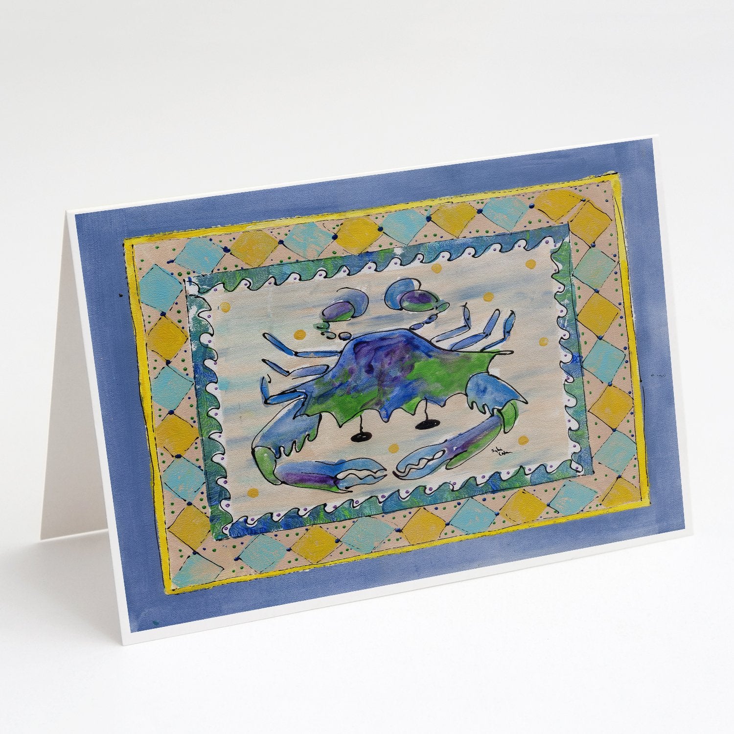 Buy this Crab Harlequin Greeting Cards and Envelopes Pack of 8