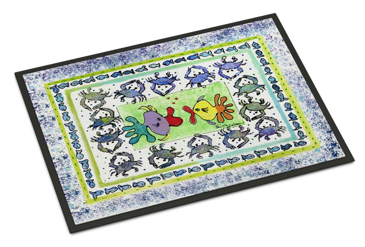 Fish Kissing Fish Indoor or Outdoor Mat 24x36 8073 Doormat - the-store.com