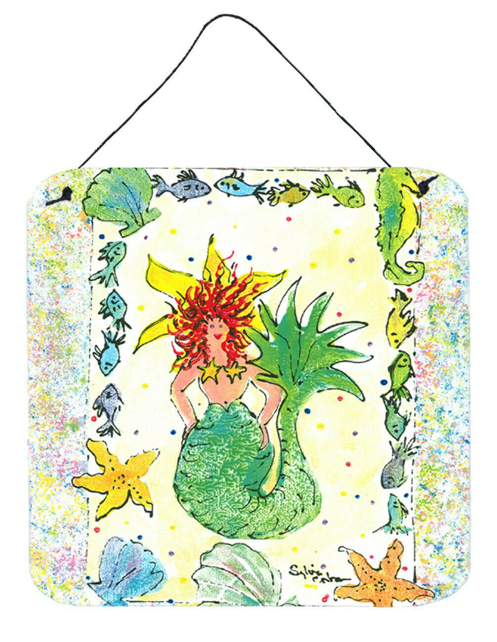 Mermaid Aluminium Metal Wall or Door Hanging Prints by Caroline's Treasures