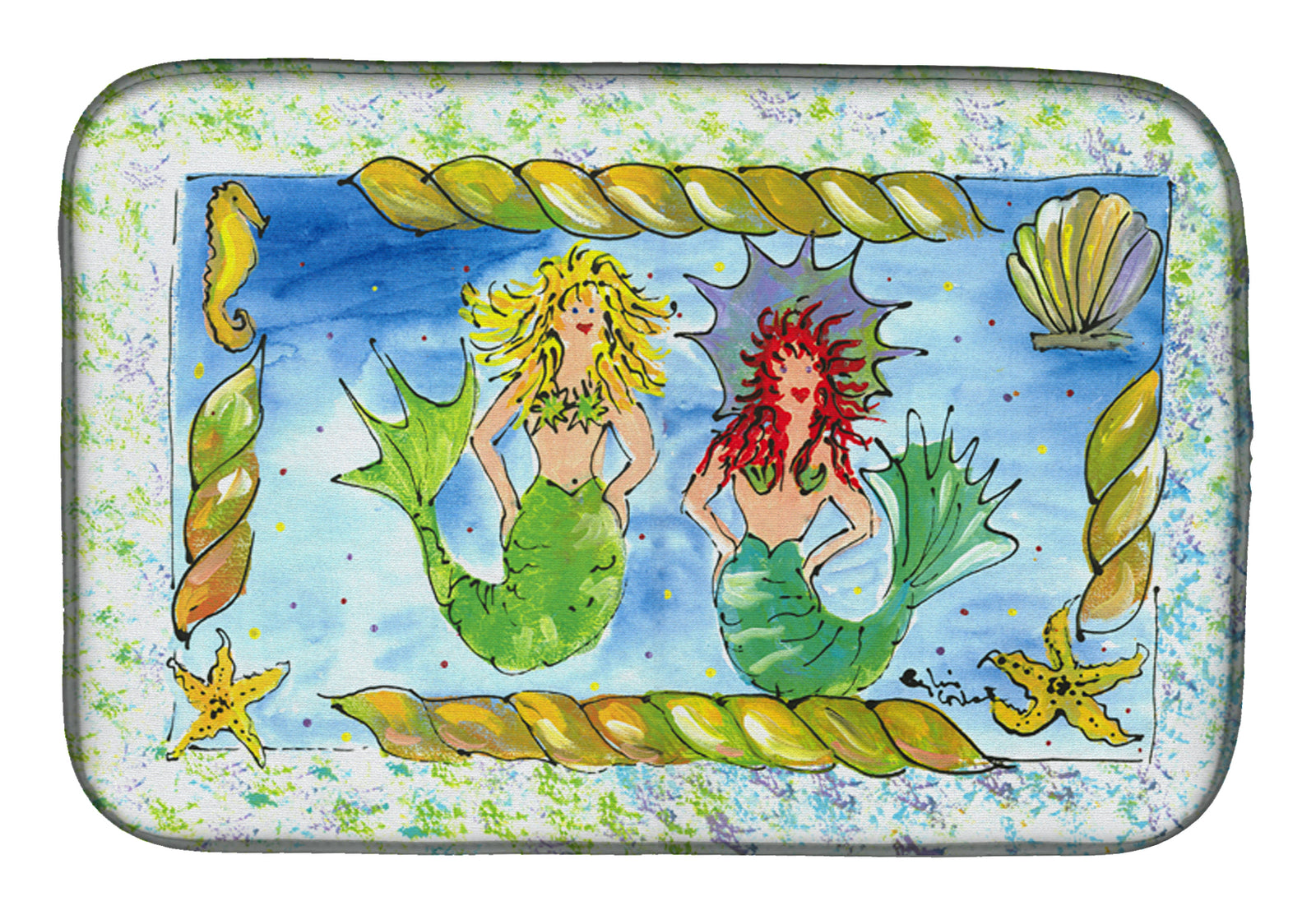 Mermaid Dish Drying Mat 8083DDM  the-store.com.