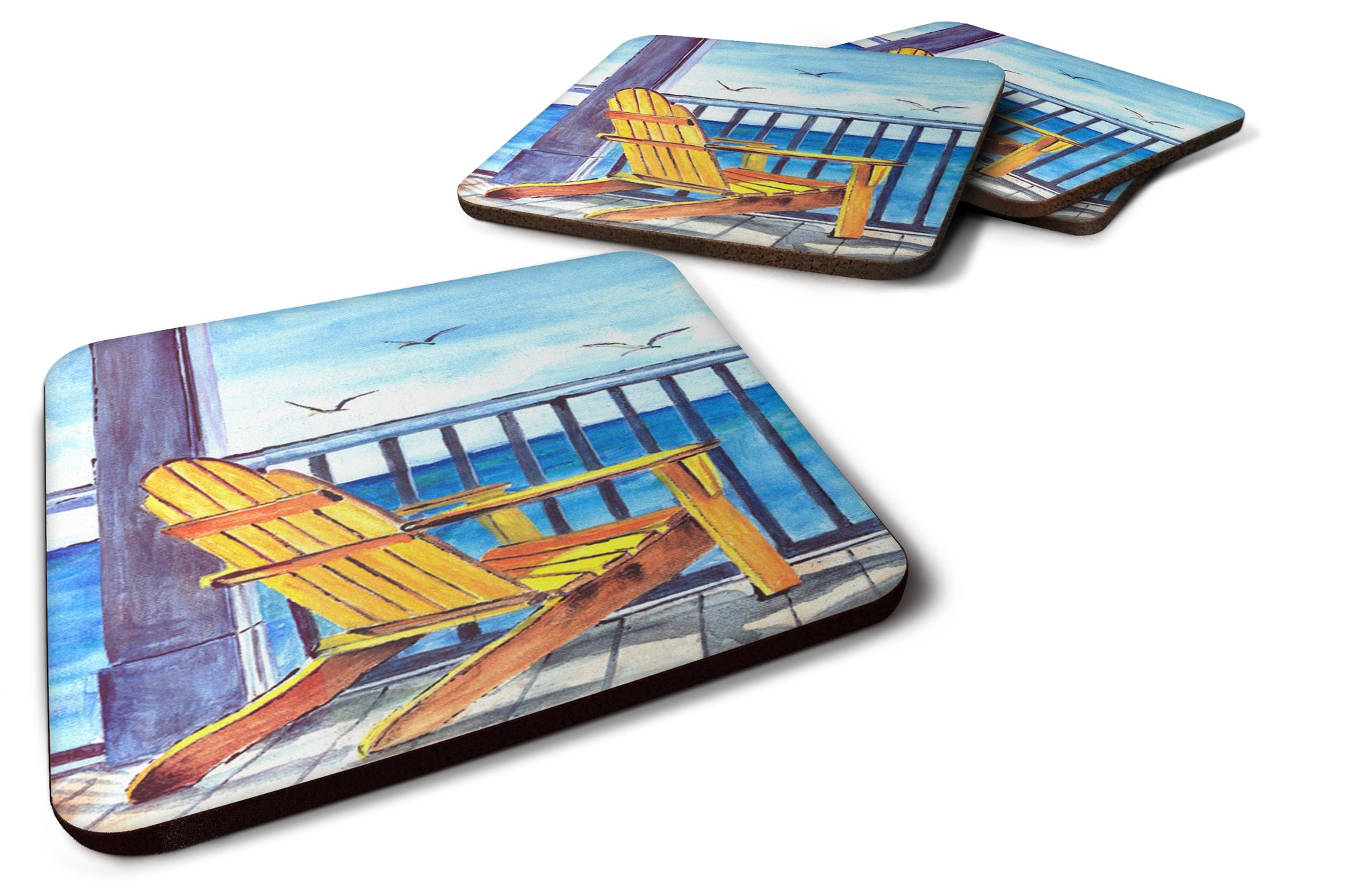 Set of 4 Adirondack Chairs Foam Coasters - the-store.com