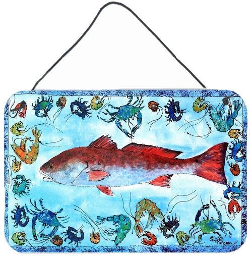 Fish Red Fish Indoor or Aluminium Metal Wall or Door Hanging Prints by Caroline&#39;s Treasures