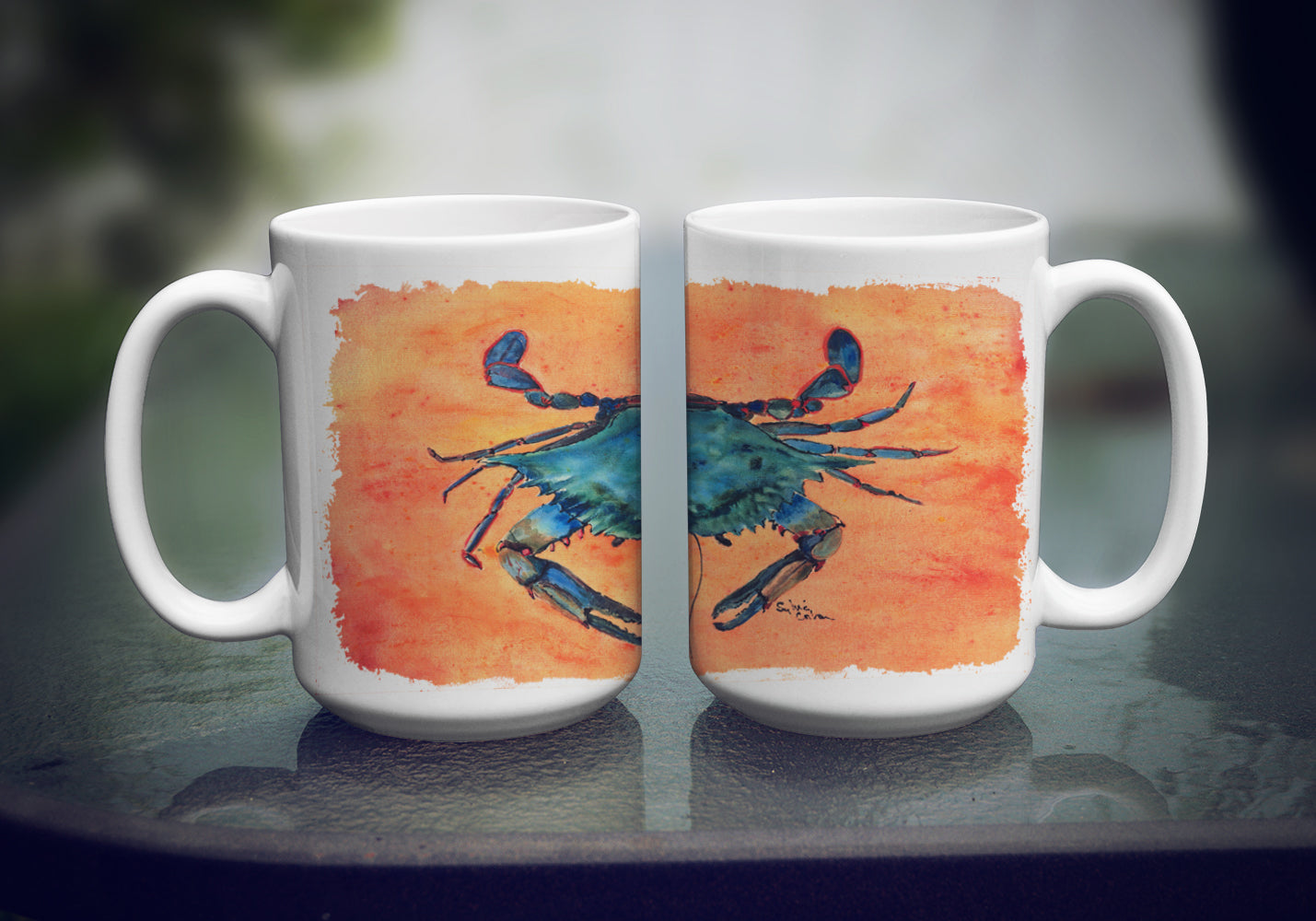 Crab Dishwasher Safe Microwavable Ceramic Coffee Mug 15 ounce 8097CM15  the-store.com.