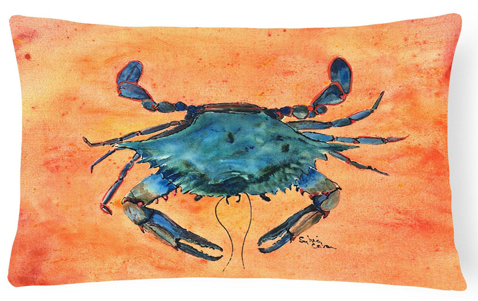 Crab   Canvas Fabric Decorative Pillow by Caroline's Treasures