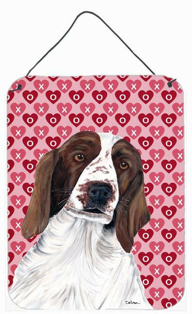 Welsh Springer Spaniel Hearts Love Valentine's Day Wall or Door Hanging Prints by Caroline's Treasures