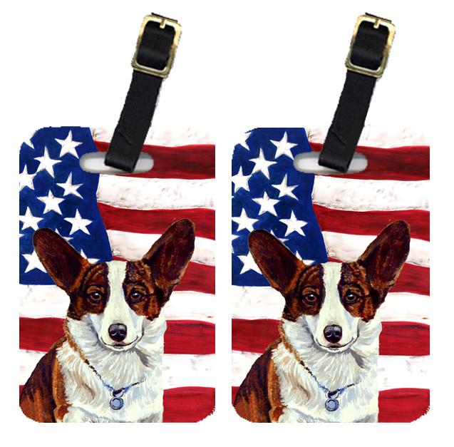 Pair of USA American Flag with Corgi Luggage Tags LH9011BT by Caroline's Treasures