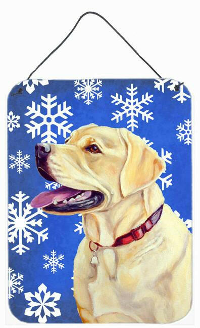 Labrador Winter Snowflakes Holiday Aluminium Metal Wall or Door Hanging Prints by Caroline's Treasures