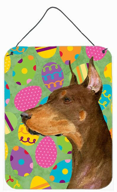 Doberman Easter Eggtravaganza Aluminium Metal Wall or Door Hanging Prints by Caroline's Treasures