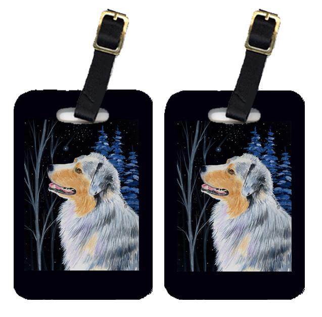 Starry Night Australian Shepherd Luggage Tags Pair of 2 by Caroline&#39;s Treasures