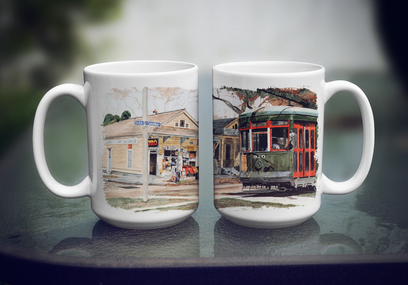 New Orleans Street Car Dishwasher Safe Microwavable Ceramic Coffee Mug 15 ounce 8108CM15  the-store.com.