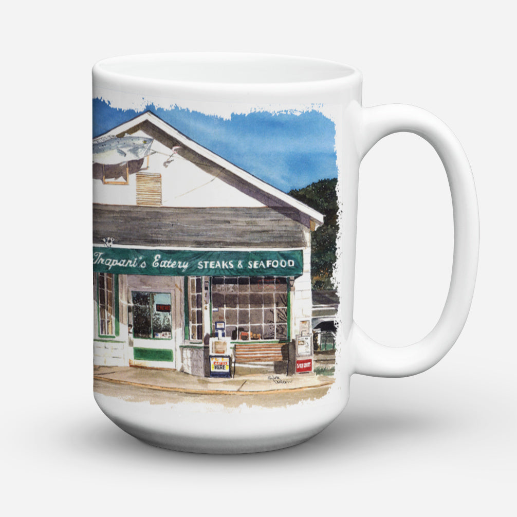 Trapani's Eatery Dishwasher Safe Microwavable Ceramic Coffee Mug 15 ounce 8109CM15  the-store.com.