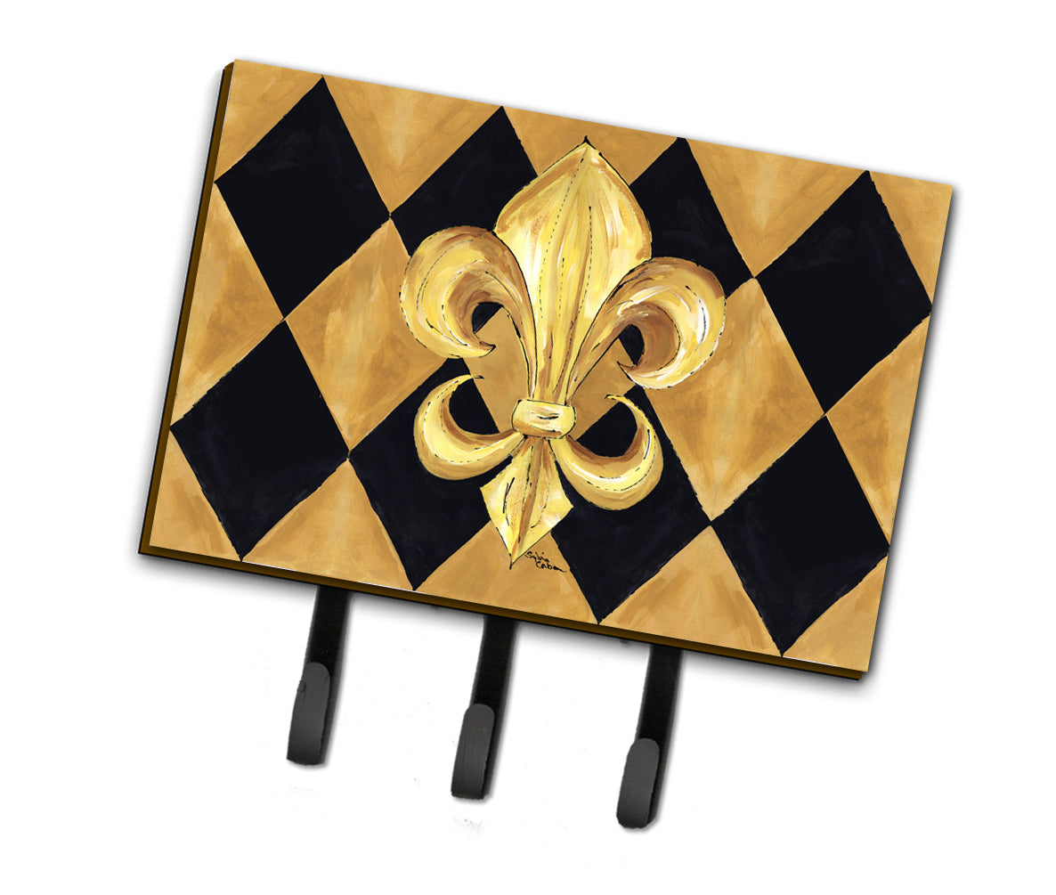 Black and Gold Fleur de lis New Orleans Leash or Key Holder  the-store.com.