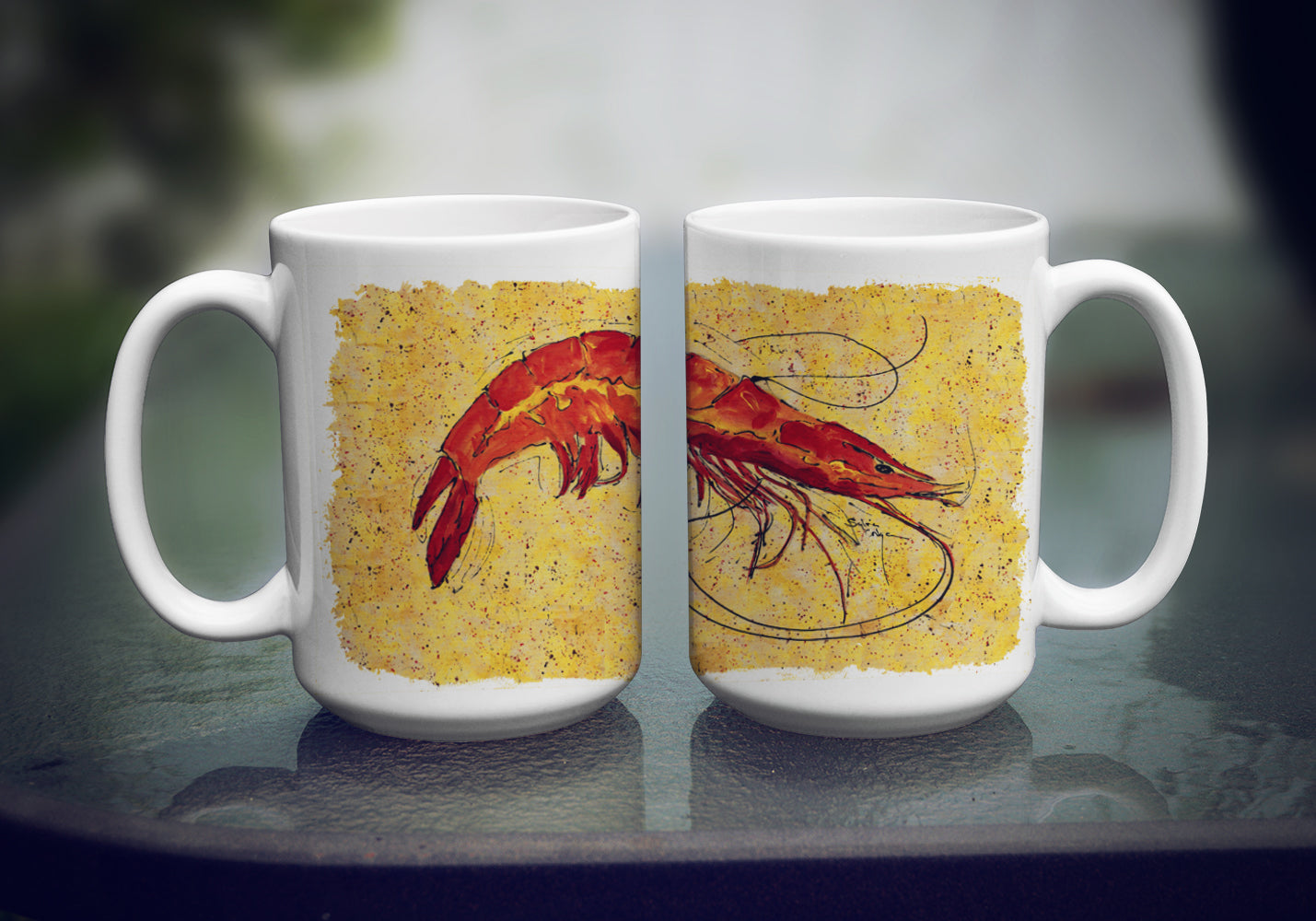 Shrimp Dishwasher Safe Microwavable Ceramic Coffee Mug 15 ounce 8126CM15  the-store.com.