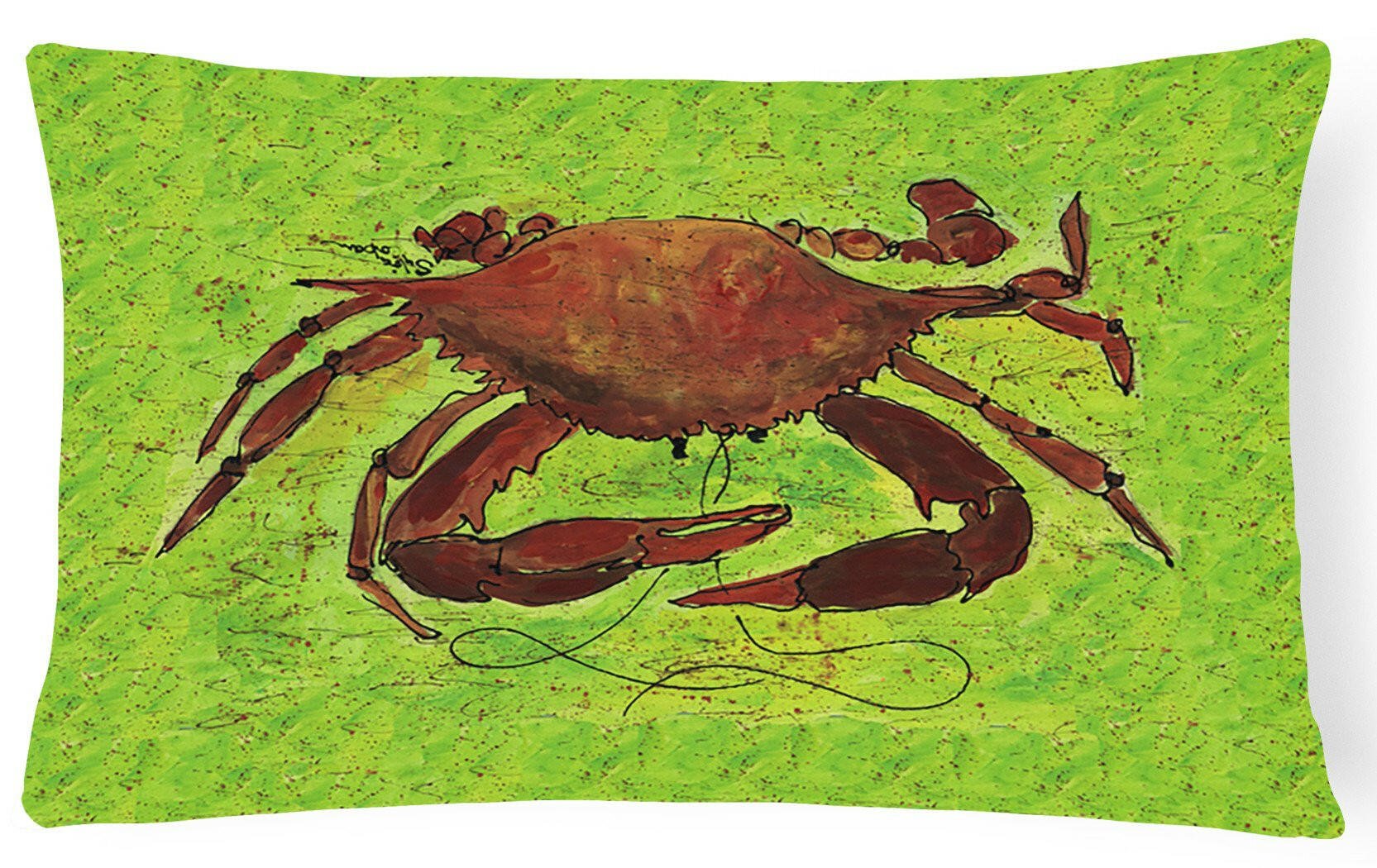 Crab   Canvas Fabric Decorative Pillow by Caroline's Treasures