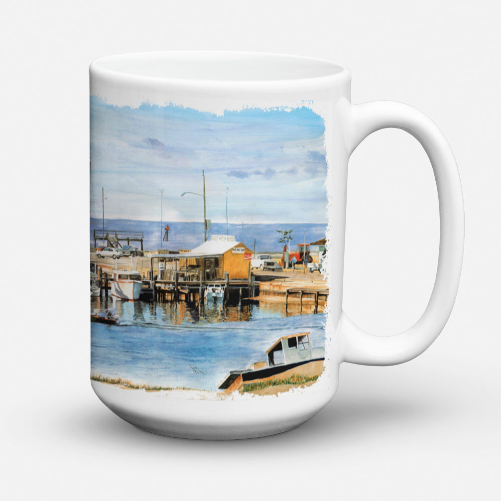 The Pass Bait Shop Dishwasher Safe Microwavable Ceramic Coffee Mug 15 ounce 8129CM15  the-store.com.