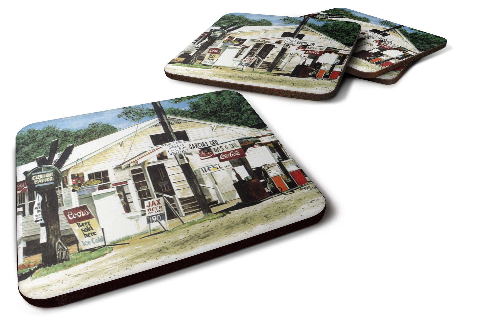 Set of 4 Garcia's Grocery Foam Coasters - the-store.com