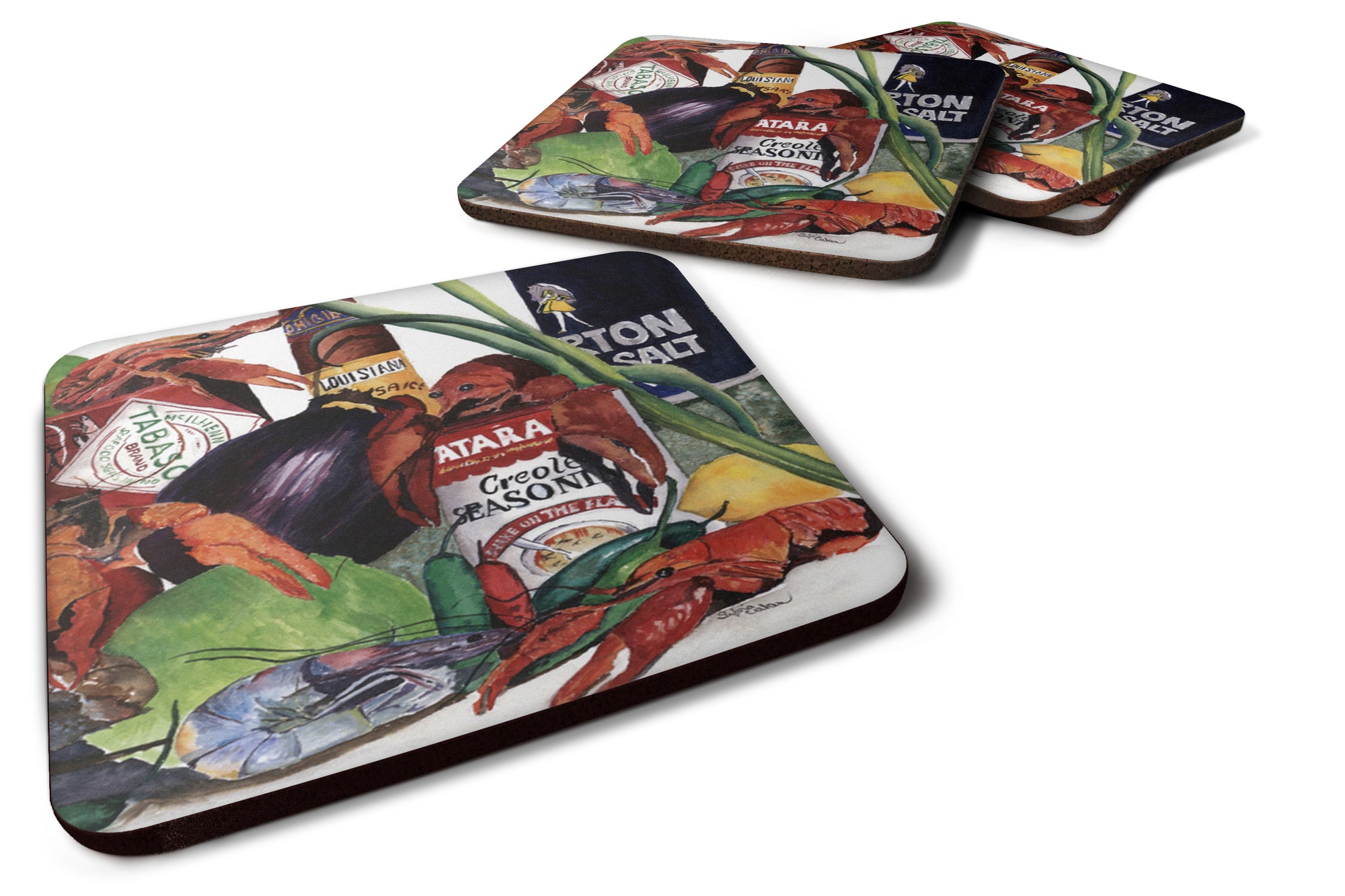 Set of 4 Louisiana Spices Foam Coasters - the-store.com