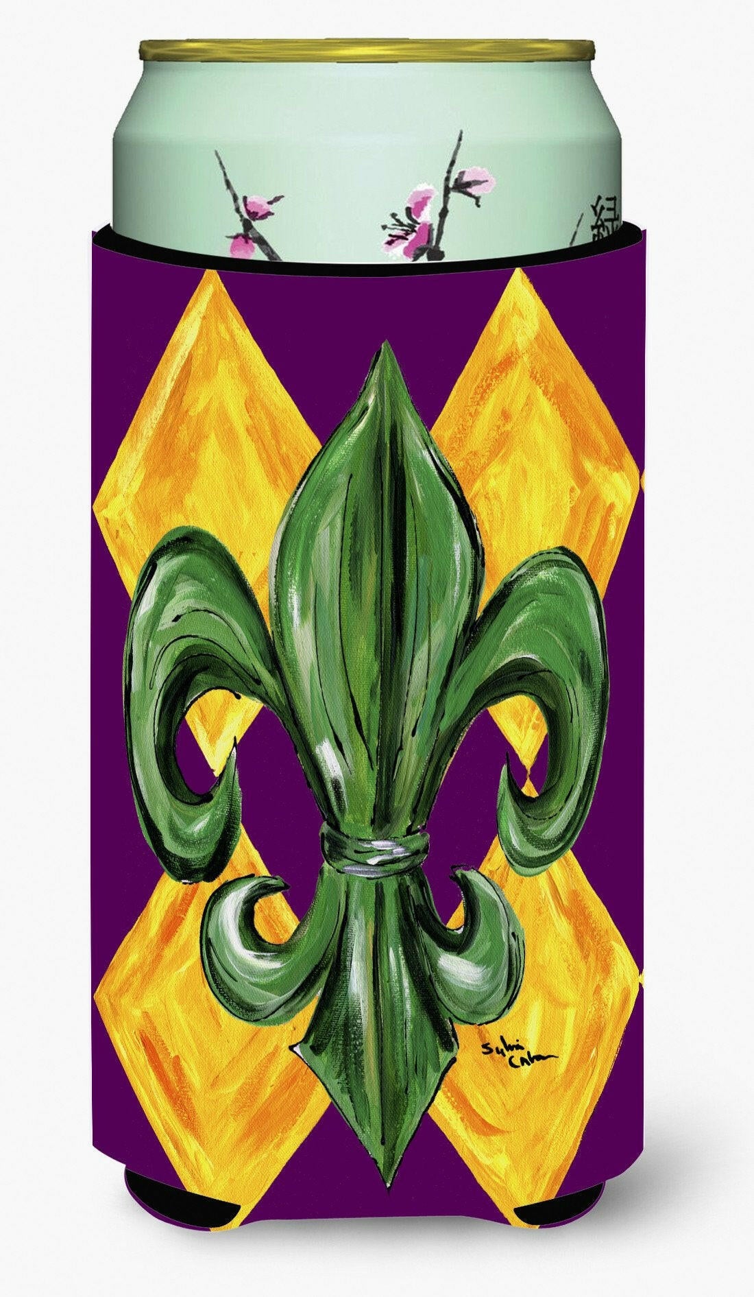 Mardi Gras Fleur de lis Tall Boy Beverage Insulator Beverage Insulator Hugger by Caroline's Treasures