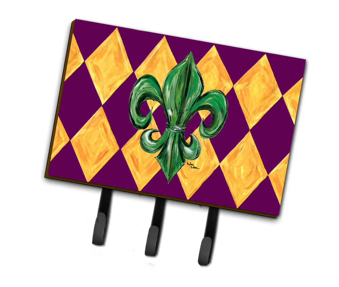 Mardi Gras Fleur de lis Purple Green and Gold Leash or Key Holder  the-store.com.