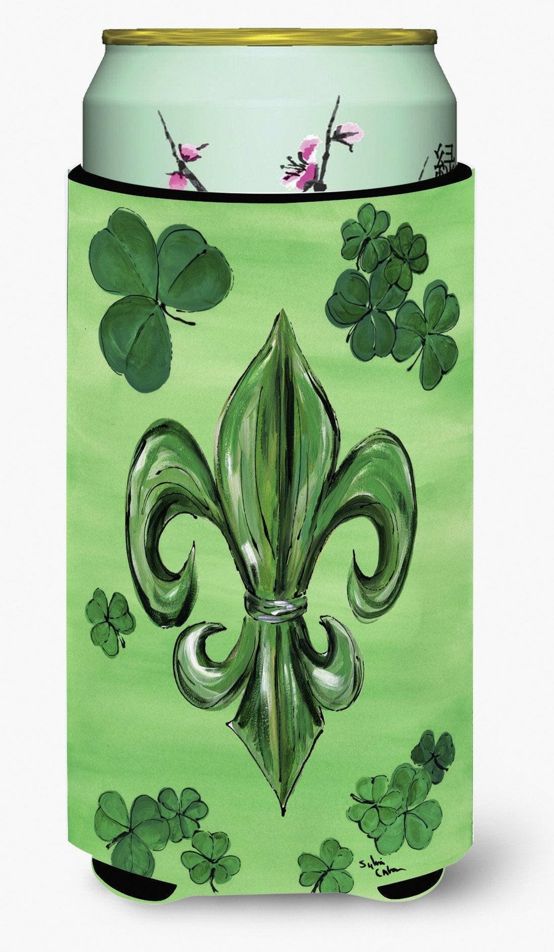 St Patrick&#39;s Day  Fleur de lis Tall Boy Beverage Insulator Beverage Insulator Hugger by Caroline&#39;s Treasures