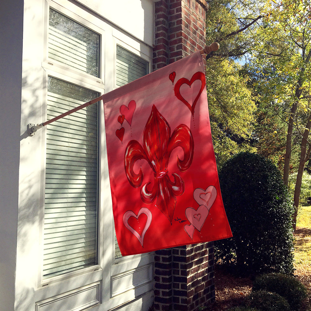 Valentine's Day Fleur de lis Flag Canvas House Size  the-store.com.