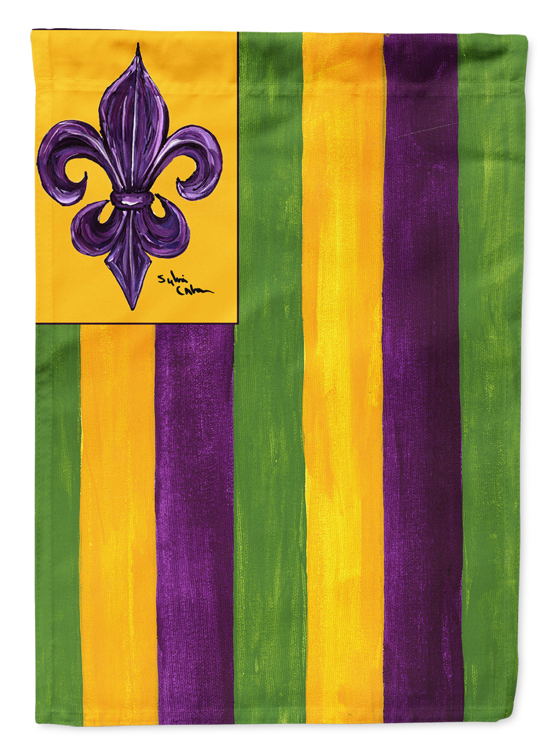 Mardi Gras Flag Canvas House Size  the-store.com.