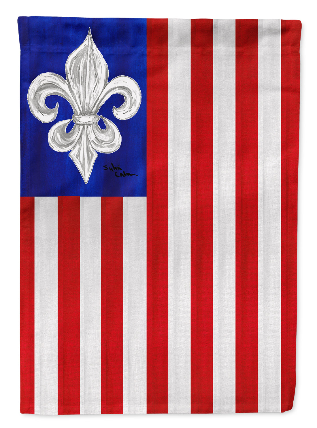 USA Fleur de lis Patriotic American Flag Garden Size.