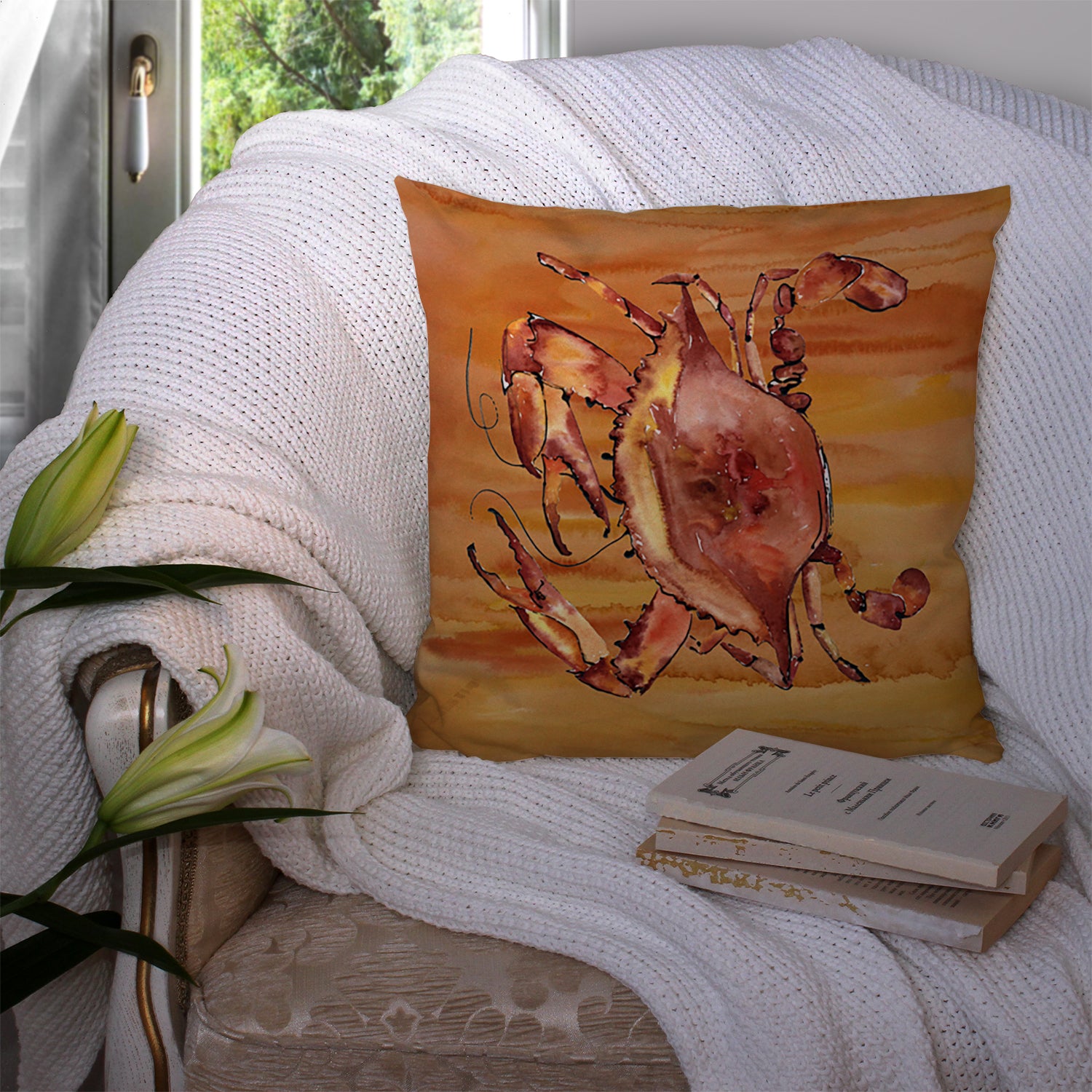 Crab  Fabric Decorative Pillow 8139PW1414 - the-store.com