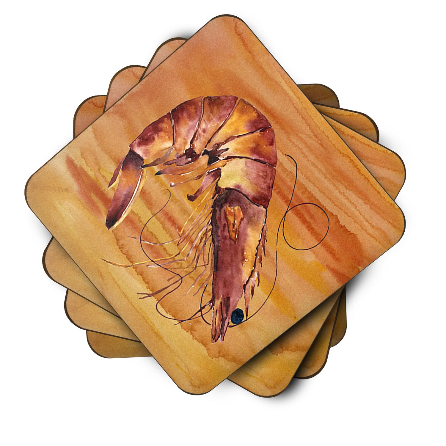 Set of 4 Shrimp Foam Coasters - the-store.com