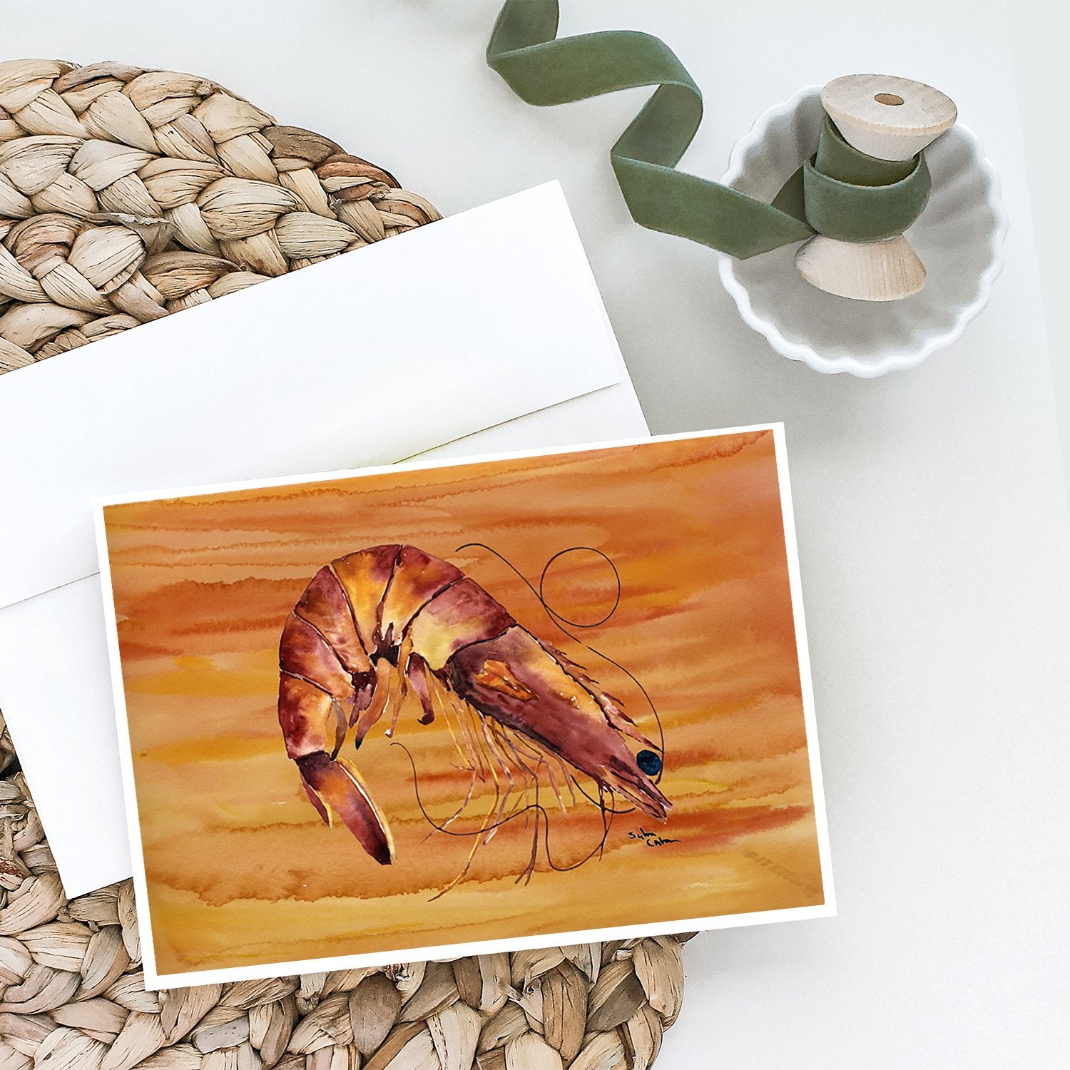 Buy this Cooked Shrimp Spicy Hot Greeting Cards and Envelopes Pack of 8