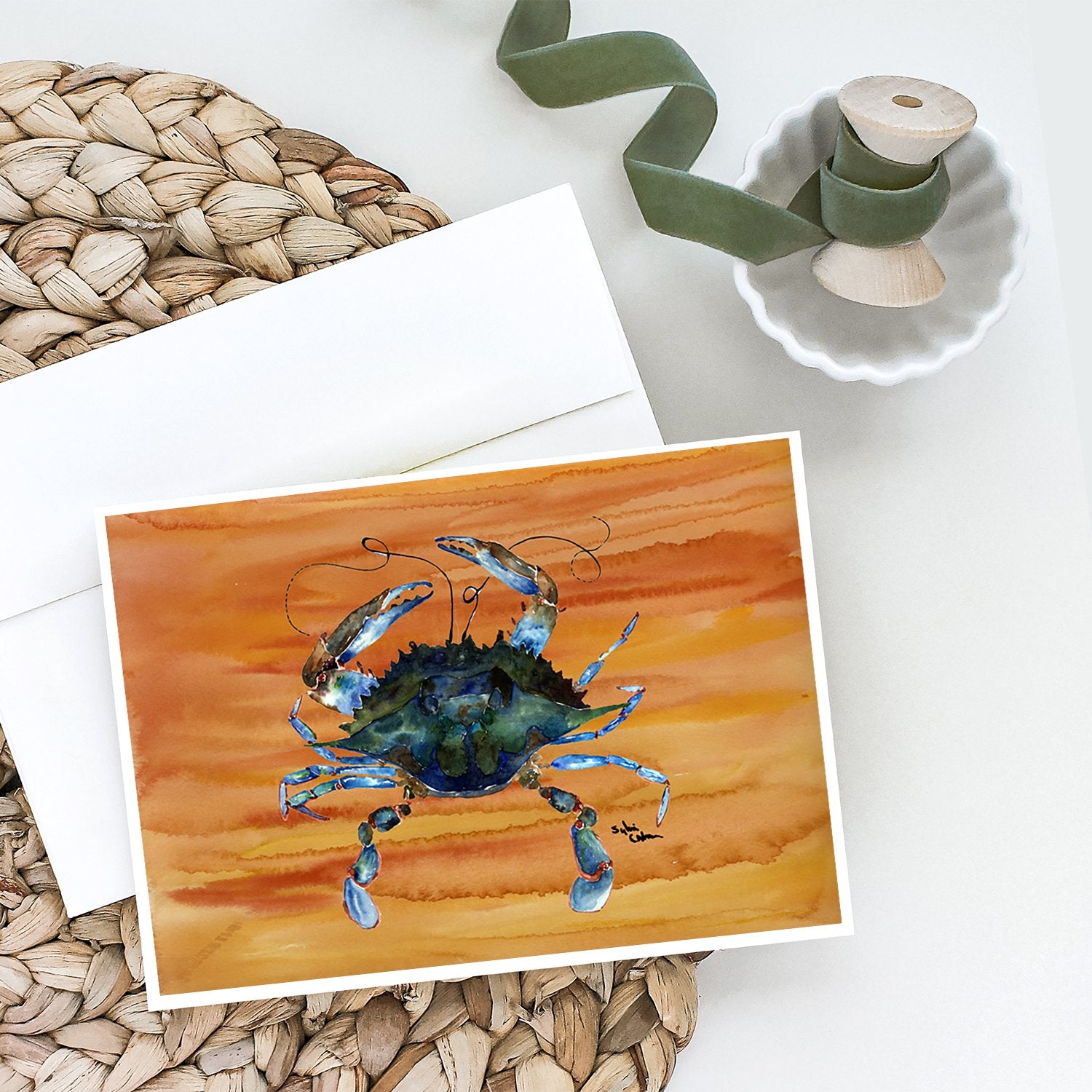 Buy this Male Blue Crab Spicy Hot Greeting Cards and Envelopes Pack of 8