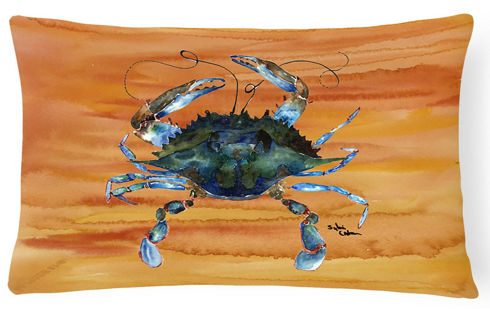 Crab   Canvas Fabric Decorative Pillow by Caroline's Treasures