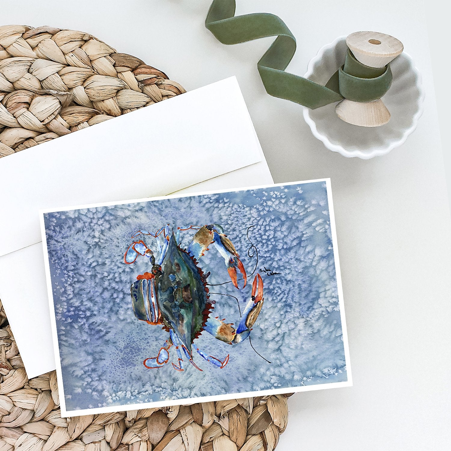 Buy this Female Blue Crab Cool Blue Water Greeting Cards and Envelopes Pack of 8