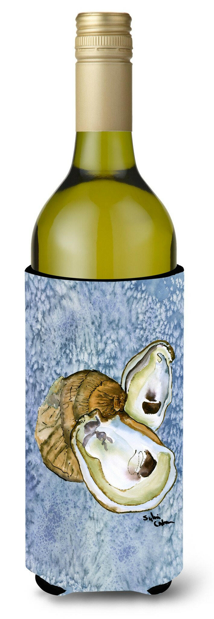 Oyster Cool Blue Water Wine Bottle Beverage Insulator Beverage Insulator Hugger by Caroline's Treasures