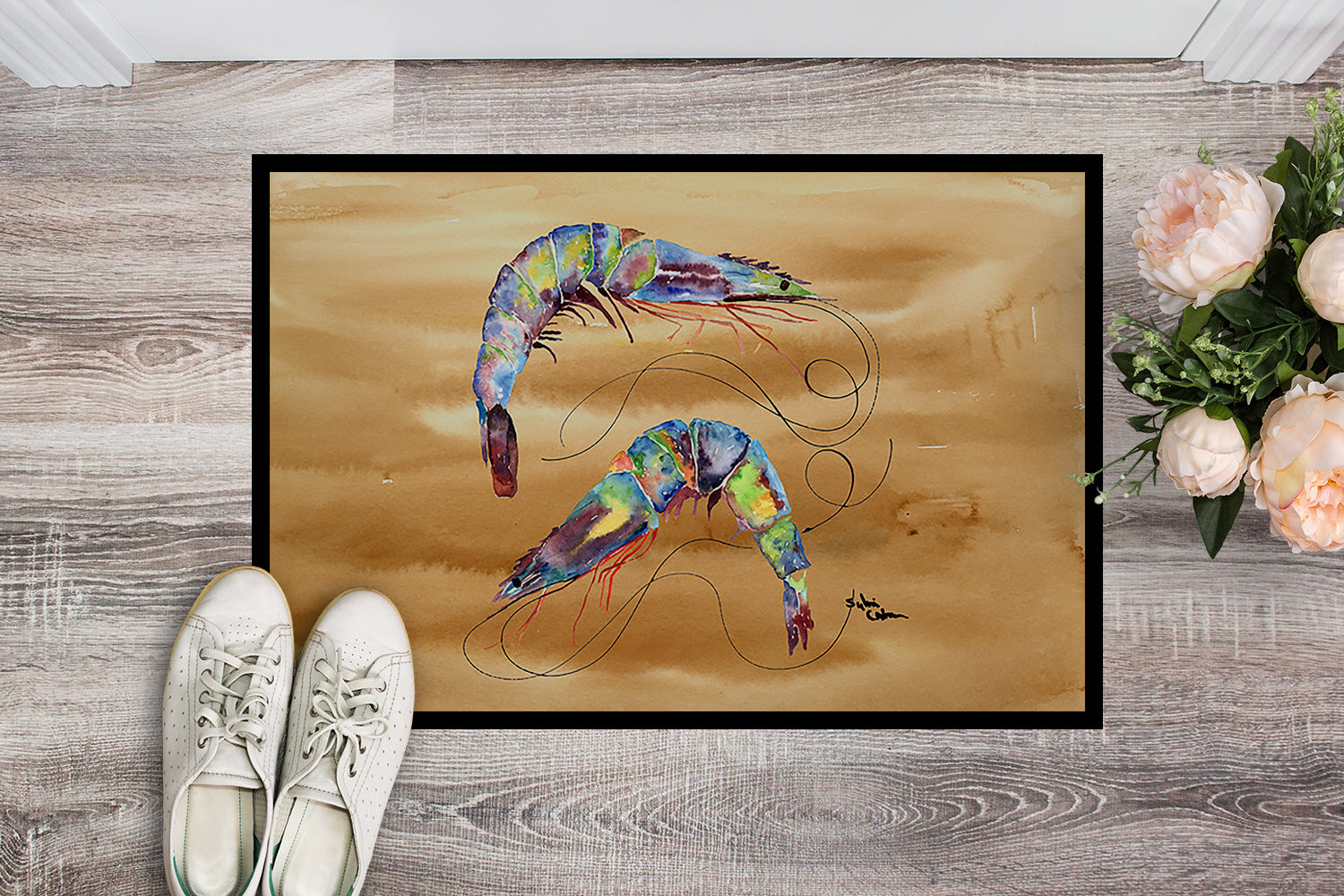 Shrimp Indoor or Outdoor Mat 18x27 8158 Doormat - the-store.com